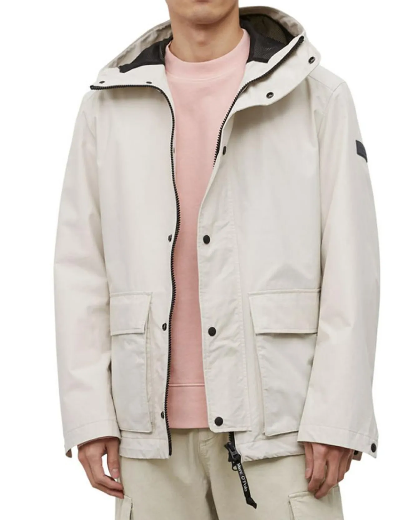 Homme Marc O'Polo Parka Légère à Capuche Mesh écrue