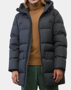 Homme Marc O'Polo Parka Puffa mi-longue à capuche bleu marine