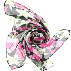 Femme Manuel Canovas Paréo/Étole Lily en Voile de coton noir - 130x68 cm