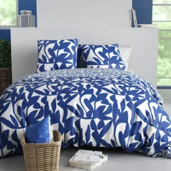 Home Collection Parure de housse de couette Nereide bleue