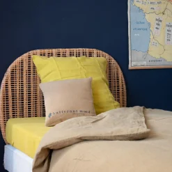 Bed and Philosophy Parure de lit en lin lavé 1 place jaune 140x200 cm