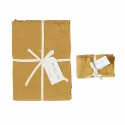 Bed and Philosophy Parure de lit en lin lavé 1 place jaune 140x200 cm