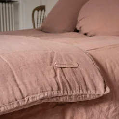 Bed and Philosophy Parure de lit en lin lavé 1 place marron clair 140x200 cm