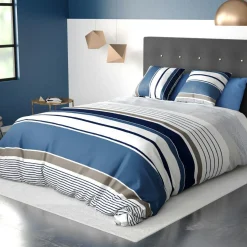 Atelier du Coton Parure Housse de Couette 3pcs 100%coton 57fils belize