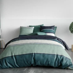 Atelier du Coton Parure housse de couette Antika bleu/vert