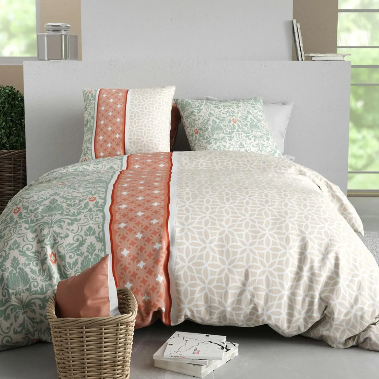 Atelier du Coton Parure Housse de Couette 3pcs 100% Coton 57fils prana