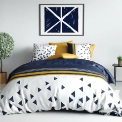 Atelier du Coton Parure housse de couette Bandol bleue