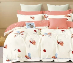 Home Collection Parure housse de couette en Coton rose