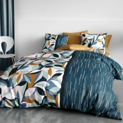 Atelier du Coton Parure housse de couette Floris multicolore