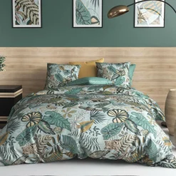 My Home Collection Parure housse de couette Cancun bleue