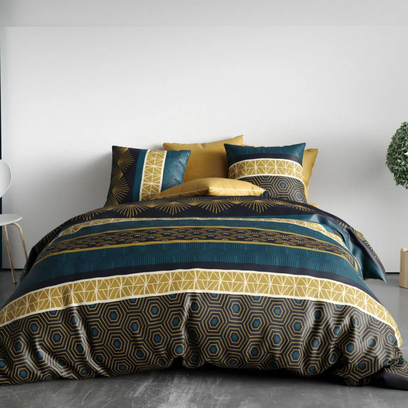 Atelier du Coton Parure housse de couette Qobe marron