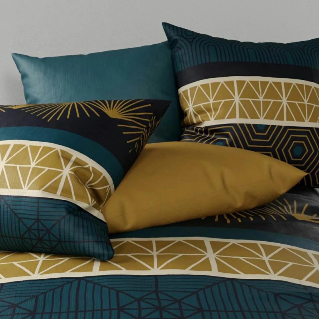 Atelier du Coton Parure housse de couette Qobe marron