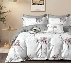 Home Collection Parure housse de couette100% Percale de Coton blanche
