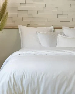 New Home Collection Parure housse de couette 100% Percale de Coton blanche