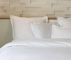 New Home Collection Parure housse de couette 100% Percale de Coton blanche