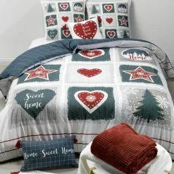 Baton Rouge Parure Housse de Couette Home Sweet Home multicolore