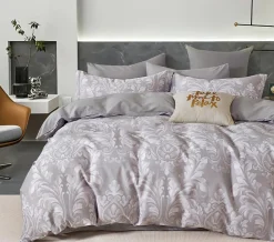 Home Collection Parure housse de couette 100% Percale de Coton grise