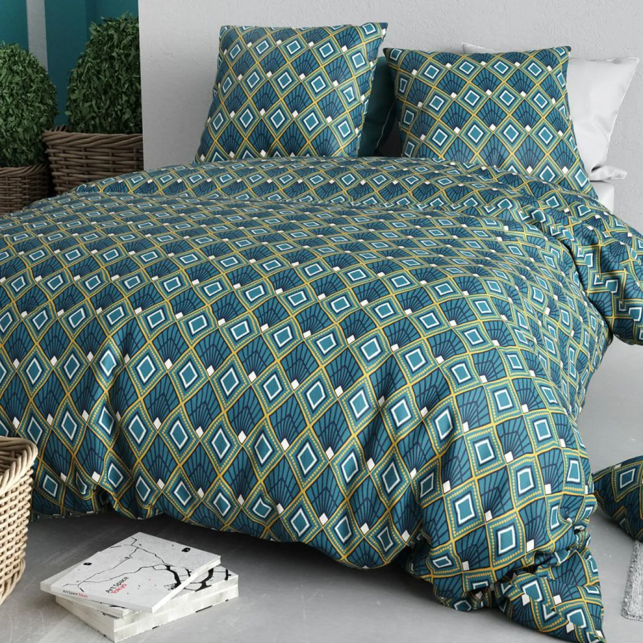 Best Atelier du Coton Parure Housse de Couette 3pcs 100% Coton 57fils triska