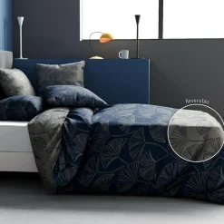 New My Home Collection Parure housse de couette Edo bleue