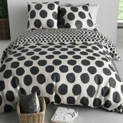 Home Collection Parure housse de couette Nico noire - 240x220 cm