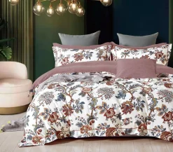 Clearance Home Collection Parure housse de couette 100% Percale de Coton blanc/multicolore
