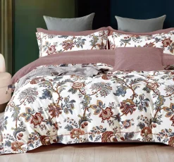Clearance Home Collection Parure housse de couette 100% Percale de Coton blanc/multicolore