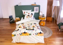 Home Collection Parure housse de couette en Coton multicolore