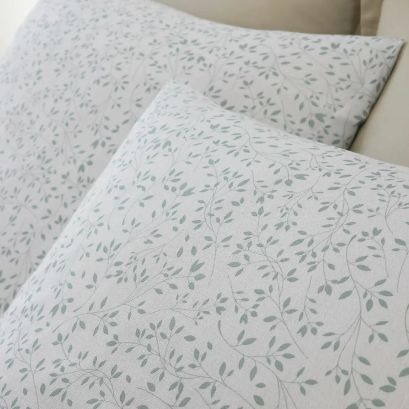 Sale Baton Rouge Parure Housse de Couette 100% Gaze de Coton Imprimé Murmure blanche