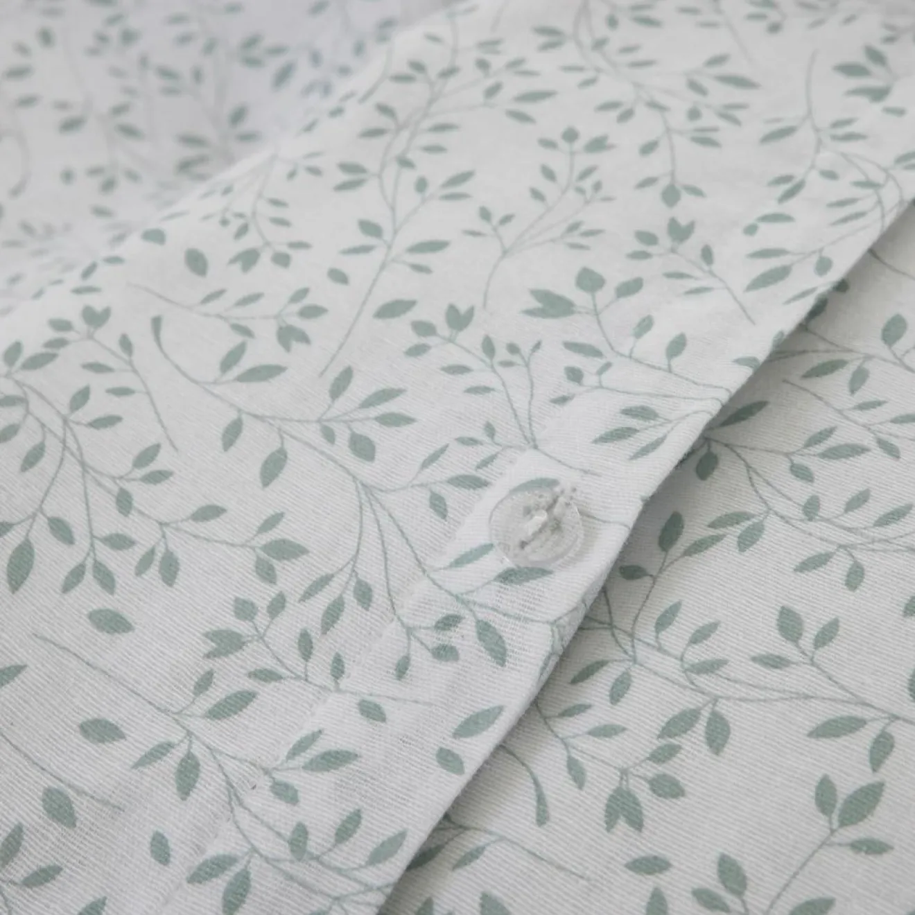 Sale Baton Rouge Parure Housse de Couette 100% Gaze de Coton Imprimé Murmure blanche