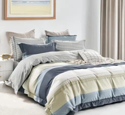 Home Collection Parure housse de couette en Coton bleue