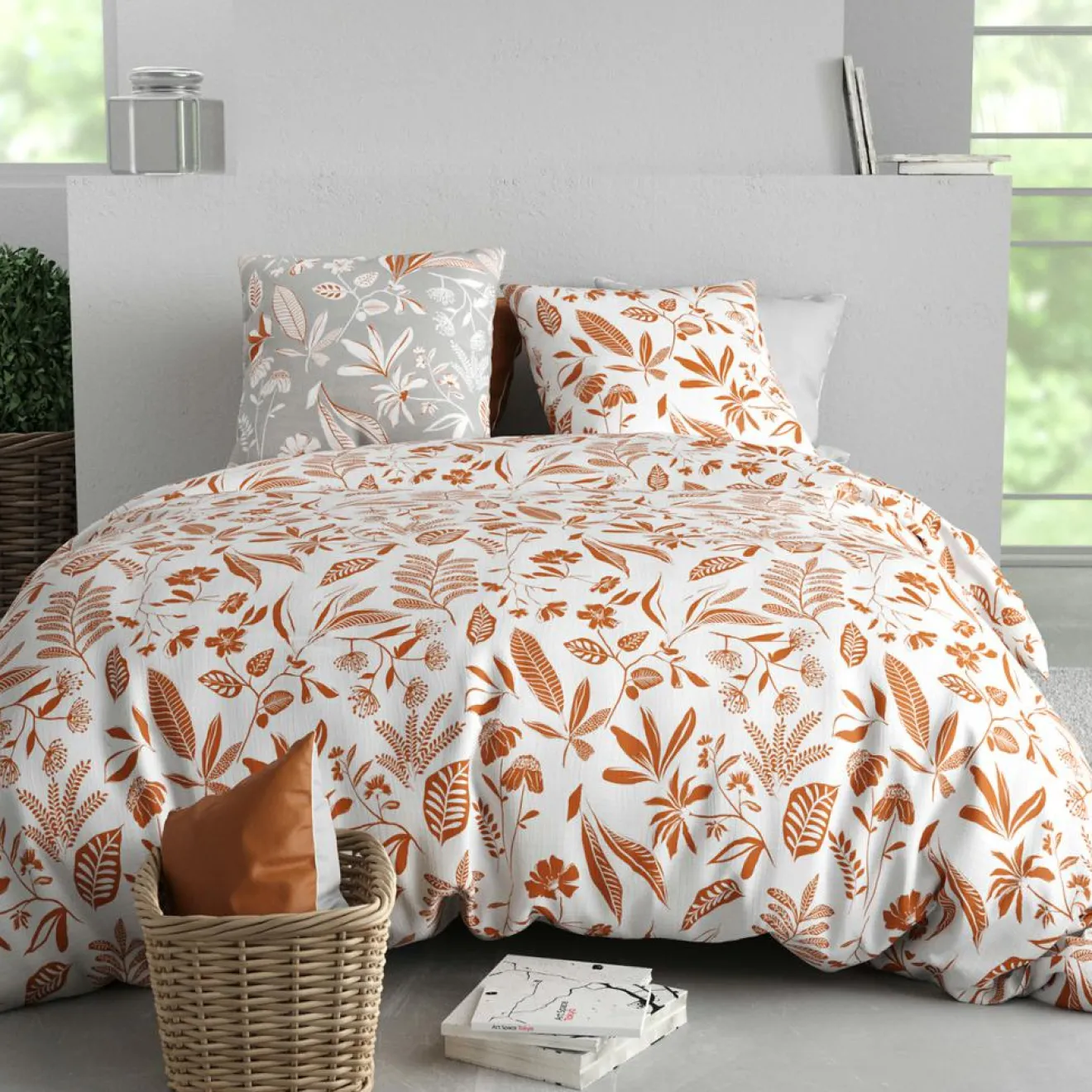 Atelier du Coton Parure Housse de Couette 3pcs 100% Coton 57fils kaylie