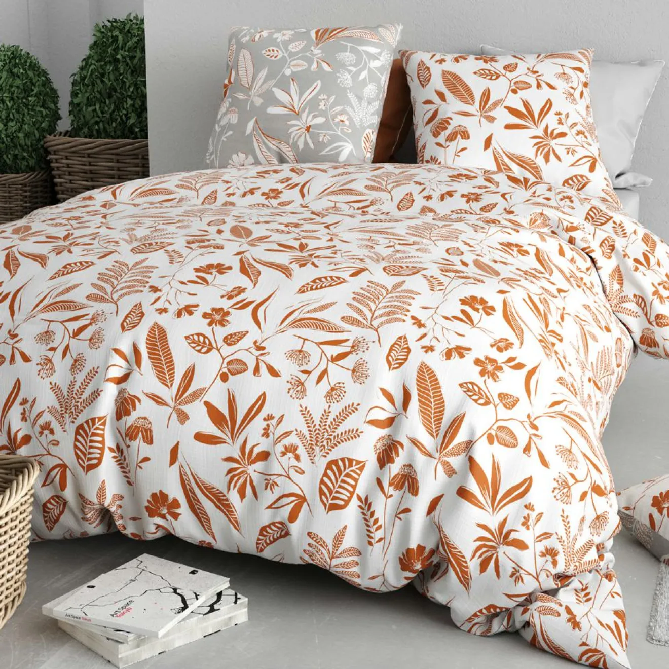 Atelier du Coton Parure Housse de Couette 3pcs 100% Coton 57fils kaylie