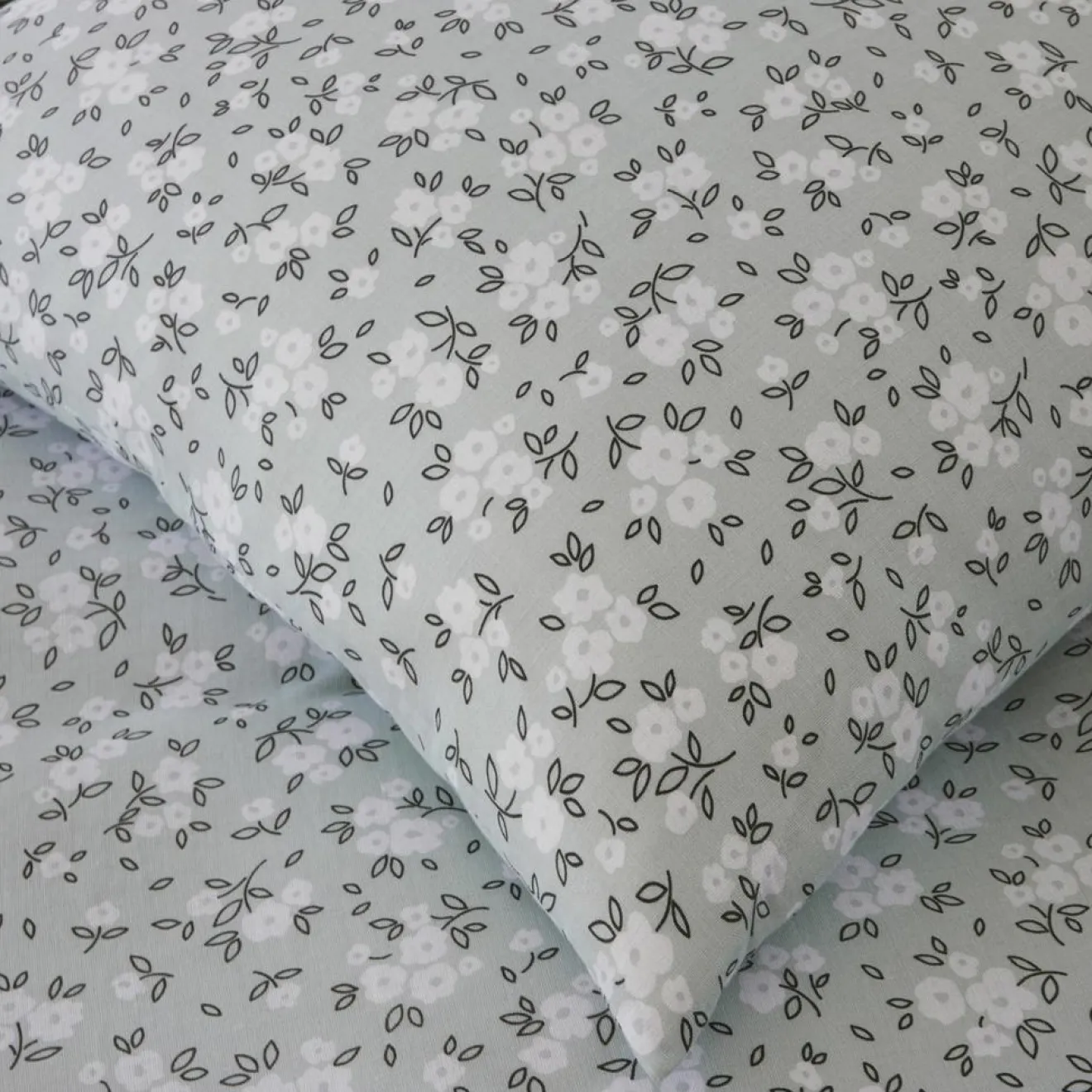 New Baton Rouge Parure Housse de Couette 100% Gaze de Coton Imprimé Edana grise