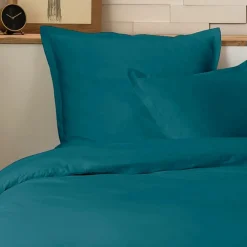 Hot Home Collection Parure Housse de Couette en Percale de Coton verte