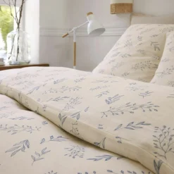 Hot Baton Rouge Parure Housse de Couette 100% Gaze de Coton Imprimé Liveo blanche