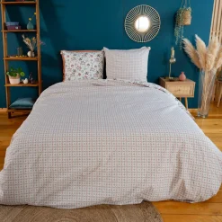 Home Collection Parure housse de couette Denia blanche - 240x220 cm
