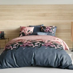 Atelier du Coton Parure housse de couette Flora rose