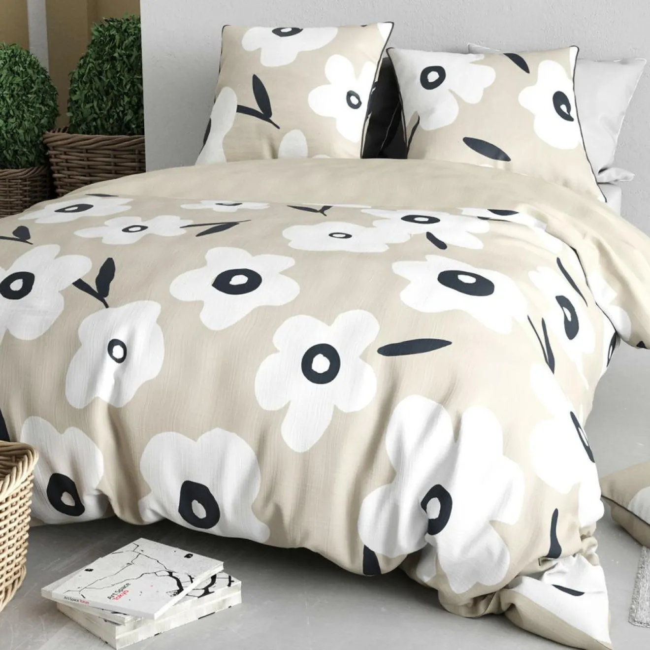 Best Home Collection Parure housse de couette Lena beige - 240x220 cm