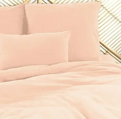 Home Collection Parure housse de couette 100% Gaze de Coton pêche