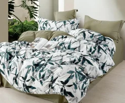 Discount Home Collection Parure housse de couette 100% Percale de Coton verte