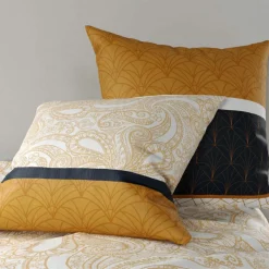 My Home Collection Parure housse de couette Felora jaune