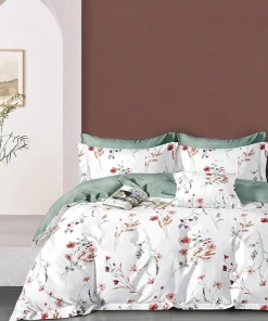 Home Collection Parure housse de couette 100% Percale de Coton blanche