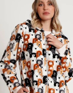 Online Admas Peignoir à capuche Family Bear Family C marron