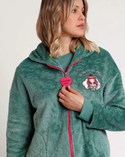 Best Admas Peignoir Be Kind to the Planet C vert feuille