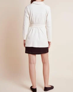 Femme Le Chat Peignoir en Velours Paola écru