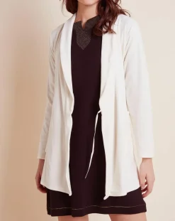 Femme Le Chat Peignoir en Velours Paola écru