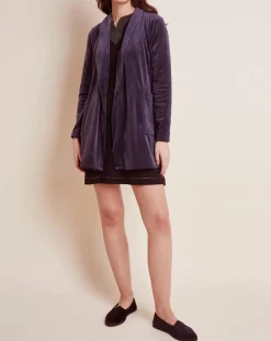 Hot Le Chat Peignoir en Velours Paola marine