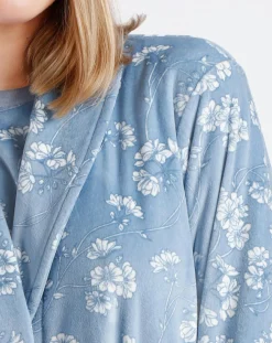 Femme Admas Peignoir Garden bleu/blanc