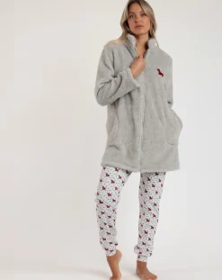 Femme Admas Peignoir Lou Lou gris chiné