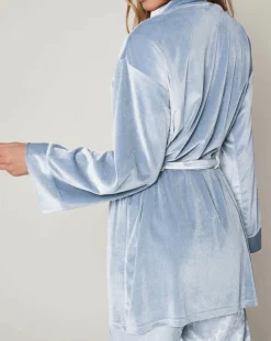 Femme Admas Classic Peignoir Satin Dots bleu